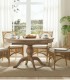 Mesa de Comedor Extensible Redonda de Madera de Mango Natural con Base Torneada Leif, ambiente