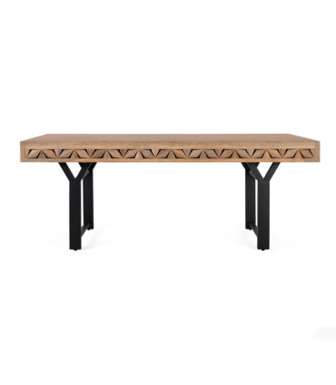 Mesa de Comedor Rectangular de Madera de Mango Fenrir, frente