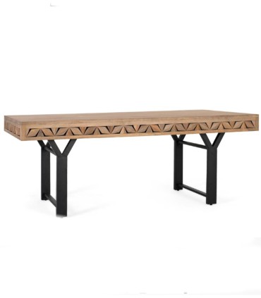 Mesa de Comedor Rectangular de Madera de Mango Fenrir, lado