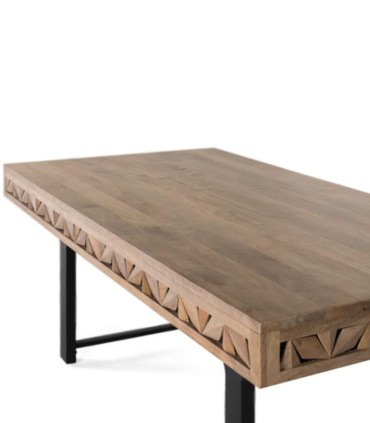 Mesa de Comedor Rectangular de Madera de Mango Fenrir, perfil