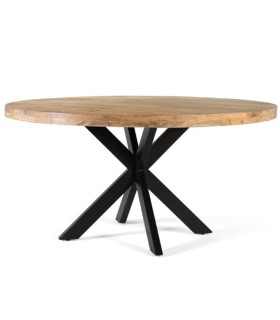 Mesa Redonda de Comedor Madera Maciza de Mango Sten