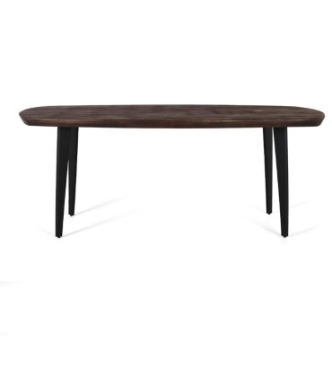 Mesa de Comedor Ovalada Nogal Oscuro Dimitrios, frente