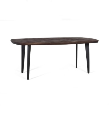 Mesa de Comedor Ovalada Nogal Oscuro Dimitrios, lado