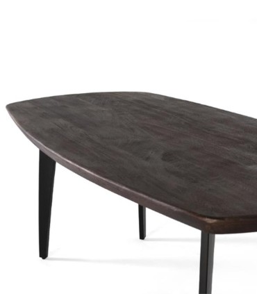 Mesa de Comedor Ovalada Nogal Oscuro Dimitrios, perfil