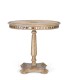 Mesa Redonda de Madera de Mango Tallada con Pedestal Central Fotini, frente