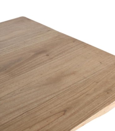 Mesa de Madera de Mindi Natural Desmontable Dorian, tapa