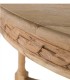 Mesa Redonda de Madera de Teca Natural Tallada Eryxion, detalle tapa
