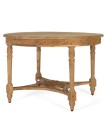 Mesa Redonda de Madera de Teca Natural Tallada Eryxion