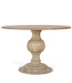 Mesa de Comedor Redonda de Madera Maciza de Mango Tallada Eirene