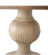 Mesa de Comedor Redonda de Madera Maciza de Mango Tallada Eirene, pie central