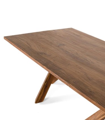 Mesa de Comedor Rectangular de Madera Maciza de Acacia Xandros, perfil