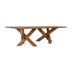 Mesa de Comedor Rectangular de Madera Maciza de Acacia Xandros