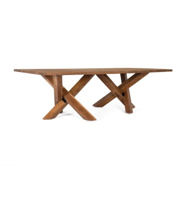 Mesa de Comedor Rectangular de Madera Maciza de Acacia Xandros