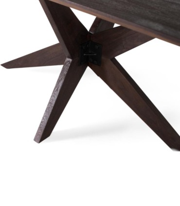 Mesa de comedor industrial de madera de mango maciza Petros, patas
