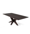 Mesa de comedor industrial de madera de mango maciza Petros