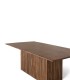 Mesa de comedor de madera maciza con base central de listones Alkeon, arriba