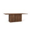 Mesa de Comedor de Madera Maciza con Base Central de Listones Alkeon