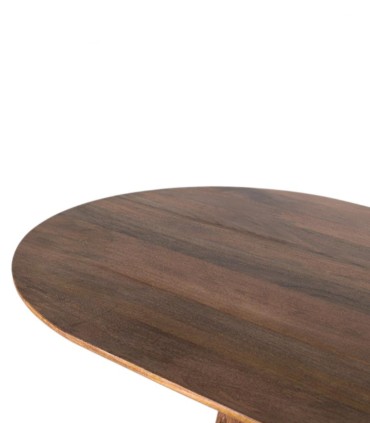 Mesa de Comedor Ovalada de Madera de Mango Melina, tapa