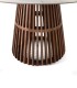 Mesa de Comedor Redonda de Mármol Claro con Base de Madera Estilo Escandinavo Moderno Atlas, detalle pie