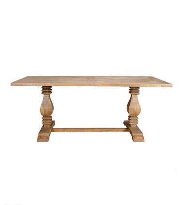 Mesa De Comedor De Madera De Mango Macizo Balam, frente