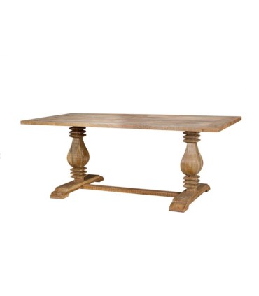 Mesa De Comedor De Madera De Mango Macizo Balam, lado