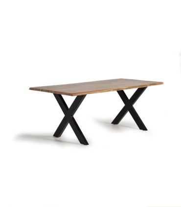 Mesa de Comedor de Madera de Acacia Maciza Darach, lado