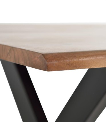 Mesa de Comedor de Madera de Acacia Maciza Darach, esquina