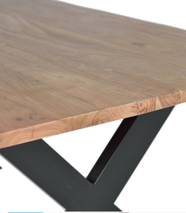 Mesa de Comedor de Madera de Acacia Maciza Darach, tapa