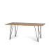 Mesa de Comedor Madera Maciza de Acacia con Patas Metálicas Hairpin Fergus, lado