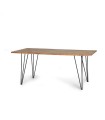 Mesa de Comedor Madera Maciza de Acacia con Patas Metálicas Hairpin Fergus