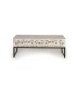 Mesa de Centro de Madera de Mango Tallada y Metal Negro Lucky, frente
