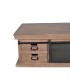 Mesa de Centro Industrial de Madera de Mango con Cajones y Puerta Corredera de Metal Valdenegro, detalle