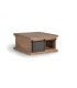 Mesa de Centro Industrial de Madera de Mango con Cajones y Puerta Corredera de Metal Valdenegro, lado
