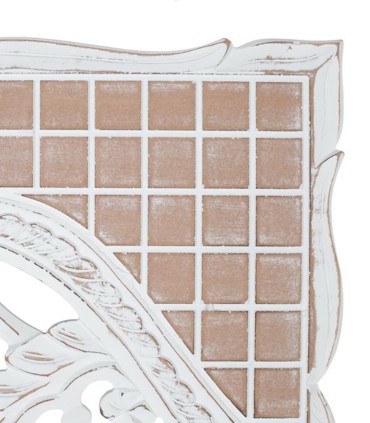 Cabecero Decorativo Tallado a Mano Blanco Vintage Elisee, detalle