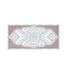 Cabecero Decorativo Tallado a Mano Blanco Vintage Elisee, frente