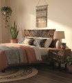 Cabecero de Madera Maciza de Acacia Tallado Artesanal Nicte