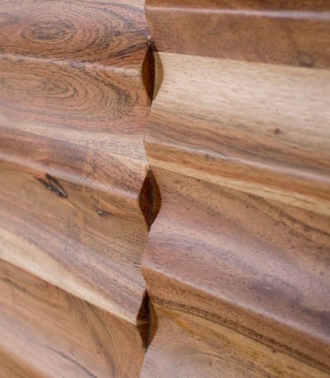 Cabecero de Acacia Maciza Natural Ondulado Shogun, detalle