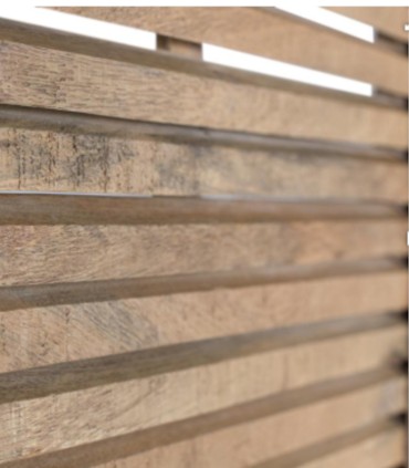 Cabecero de Madera de Mango Natural con Lamas Horizontales Restrepo, lamas