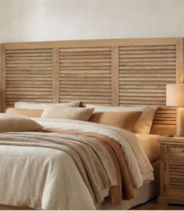 Cabecero de Madera de Mango Natural con Lamas Horizontales Restrepo, ambiente