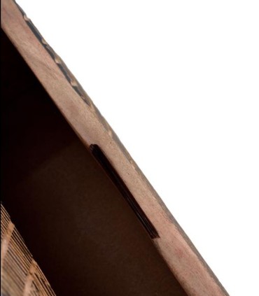 Mesita de Noche de Acacia Natural con 2 Cajones Tallados a Mano Zayron de Ambar Muebles