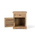 Mesita de Noche de Madera Maciza de Mango Natural con 1 Puerta y Cajón Barichara