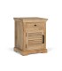 Mesita de Noche de Madera Maciza de Mango Natural con 1 Puerta y Cajón Barichara