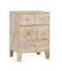 Mesita de Noche de Madera de Mango con 5 Cajones Decorados a Mano Estilo Boho Étnico Leyva