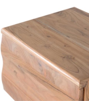 Mesita de Noche de Madera de Acacia Natural Lunaris, arriba