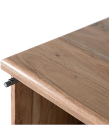 Mesita de Noche de Madera de Acacia Natural Lunaris, detalle