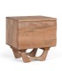 Mesita de Noche de Madera de Acacia Natural Lunaris, perfil