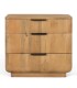 Mesita de Noche de Madera de Mango Natural con 3 Cajones Lunaris I