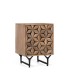 Mesita de Noche Geométrica de Madera de Mango con Relieve Yaxkin, lado