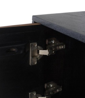 Mesita de noche de madera de mango maciza con 1 puerta Volkov, puerta