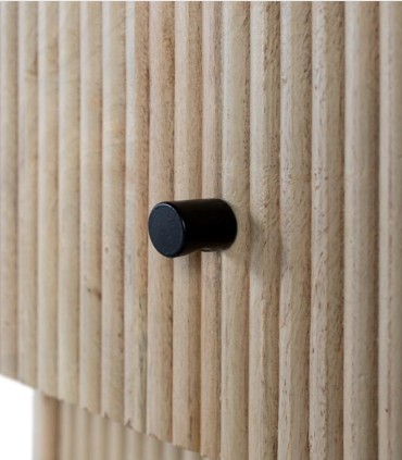 Mesita de Noche de Madera de Mango con 2 Cajones Estilo Nórdico Tundra